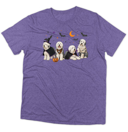Old English Sheepdog Halloween Lineup - Adult Tri-Blend T-Shirt