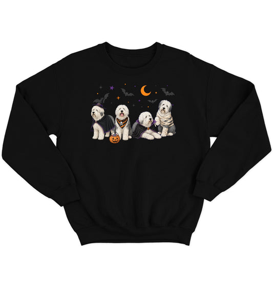 Old English Sheepdog Halloween Lineup - Adult Unisex Crewneck Sweatshirt