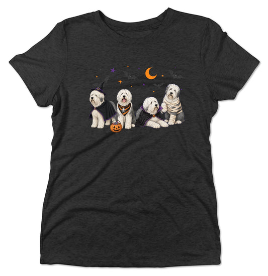 Old English Sheepdog Halloween Lineup - Women's Tri-Blend T-Shirt