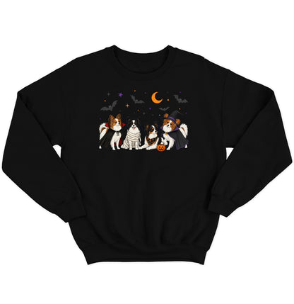 Papillon Halloween Lineup - Adult Unisex Crewneck Sweatshirt