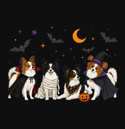 Papillon Halloween Lineup - Adult Unisex Crewneck Sweatshirt