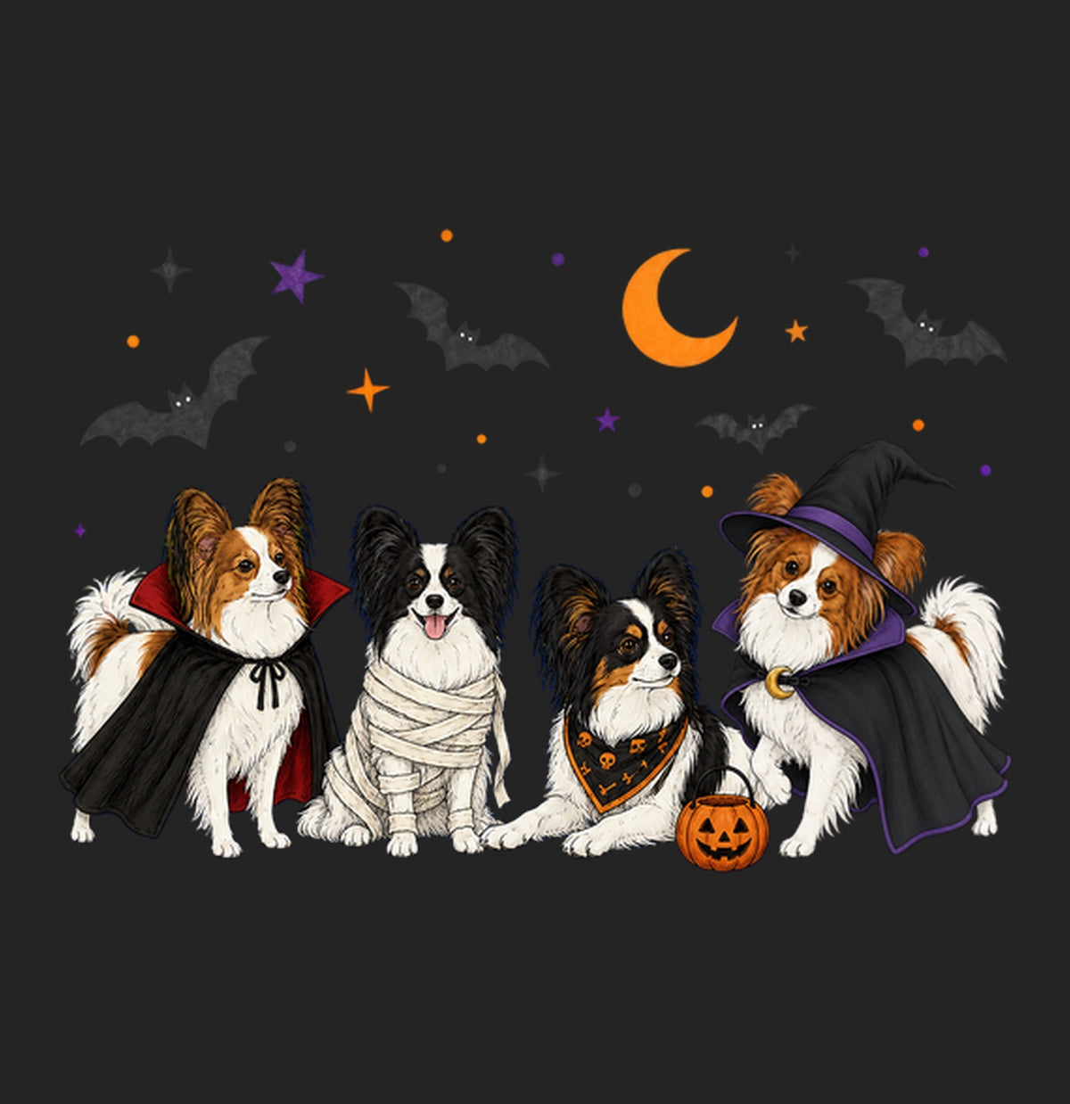 Papillon Halloween Lineup - Women's Tri-Blend T-Shirt