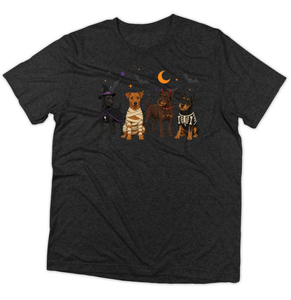 Patterdale Terrier Halloween Lineup - Adult Tri-Blend T-Shirt