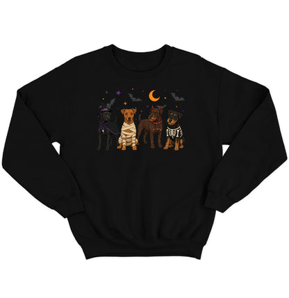 Patterdale Terrier Halloween Lineup - Adult Unisex Crewneck Sweatshirt