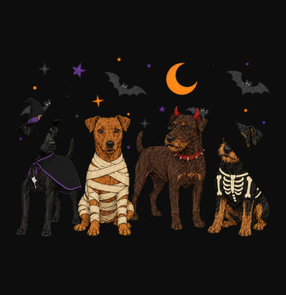 Patterdale Terrier Halloween Lineup - Adult Unisex Hoodie