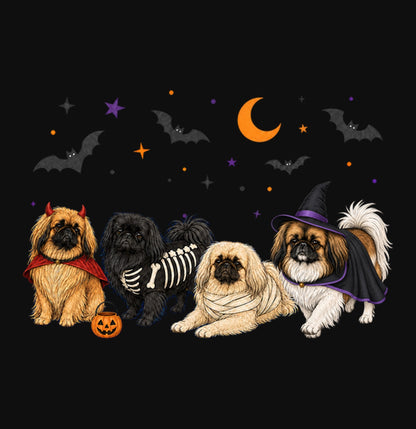 Pekingese Halloween Lineup - Adult Unisex Crewneck Sweatshirt