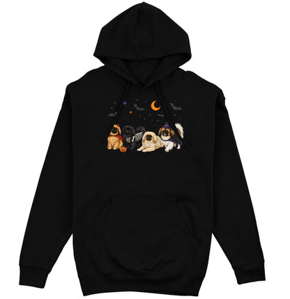 Pekingese Halloween Lineup - Adult Unisex Hoodie