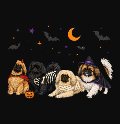 Pekingese Halloween Lineup - Adult Unisex Hoodie