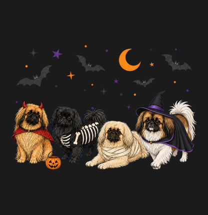 Pekingese Halloween Lineup - Adult Unisex T-Shirt