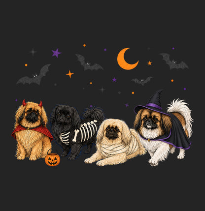 Pekingese Halloween Lineup - Women's Tri-Blend T-Shirt