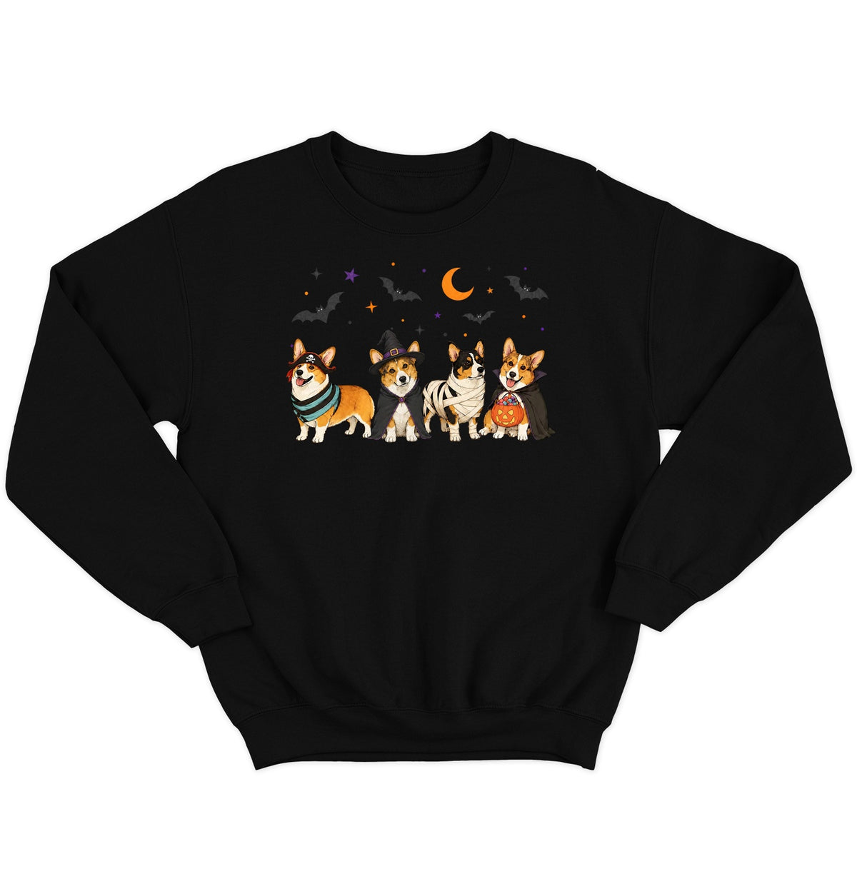 Pembroke Welsh Corgi Halloween Lineup - Adult Unisex Crewneck Sweatshirt