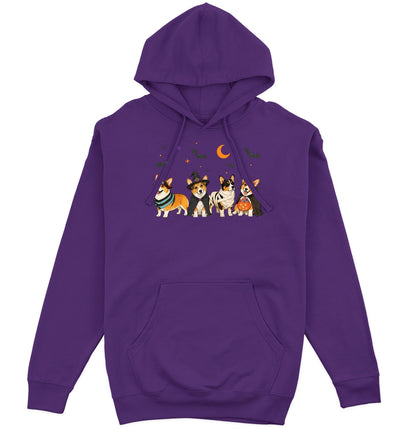 Pembroke Welsh Corgi Halloween Lineup - Adult Unisex Hoodie