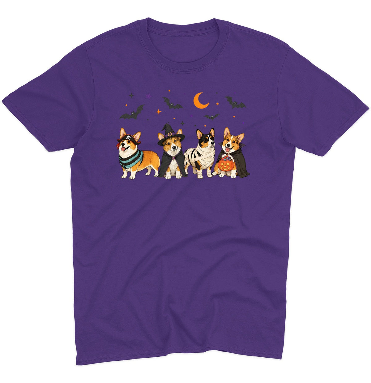 Pembroke Welsh Corgi Halloween Lineup - Adult Unisex T-Shirt