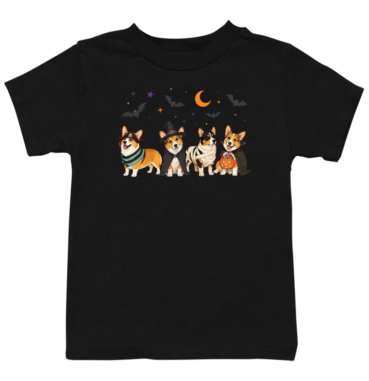 Pembroke Welsh Corgi Halloween Lineup - Kids Unisex T-Shirt