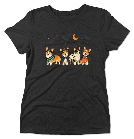 Pembroke Welsh Corgi Halloween Lineup - Women's Tri-Blend T-Shirt