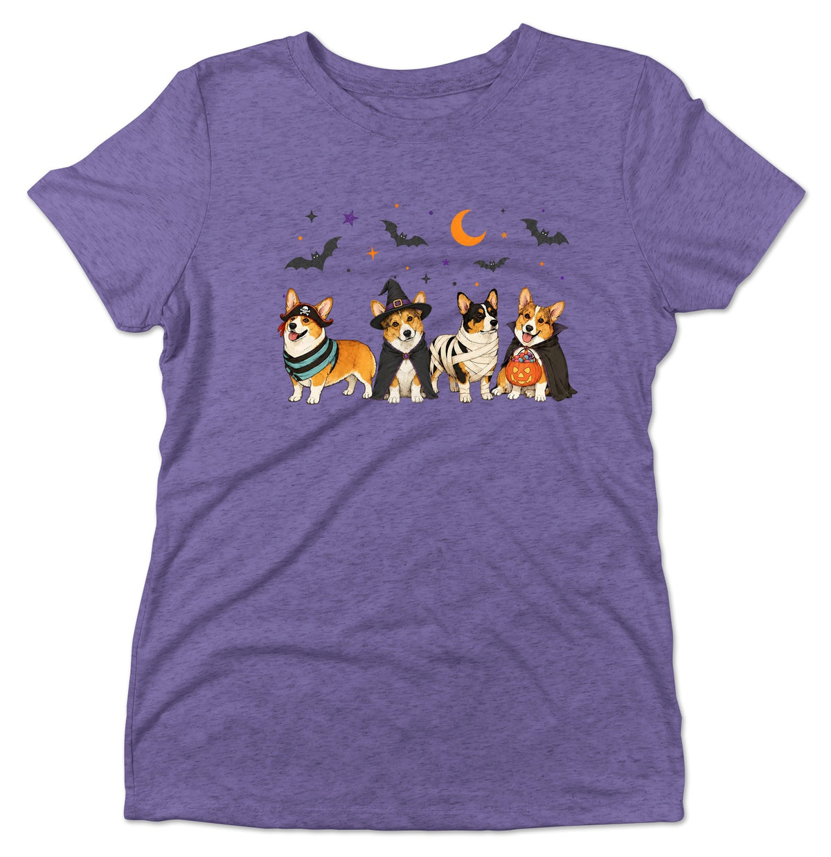 Pembroke Welsh Corgi Halloween Lineup - Women's Tri-Blend T-Shirt