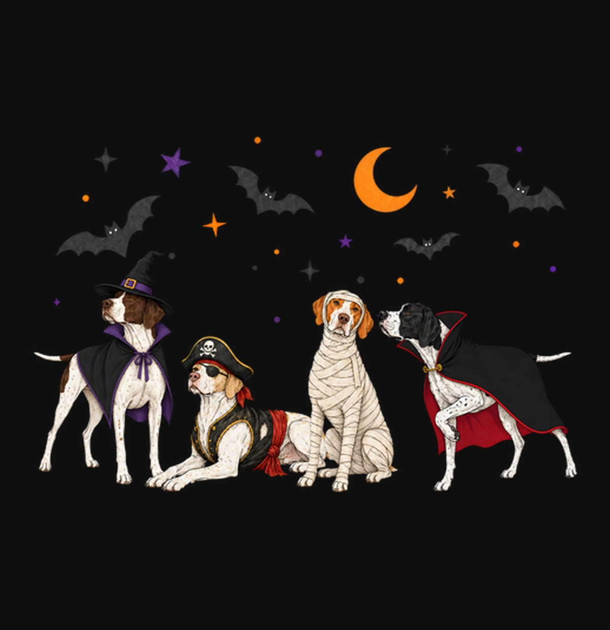 Pointer Halloween Lineup - Adult Unisex Crewneck Sweatshirt