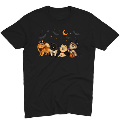 Pomeranian Halloween Lineup - Adult Unisex T-Shirt