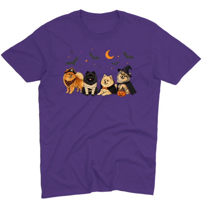 Pomeranian Halloween Lineup - Adult Unisex T-Shirt