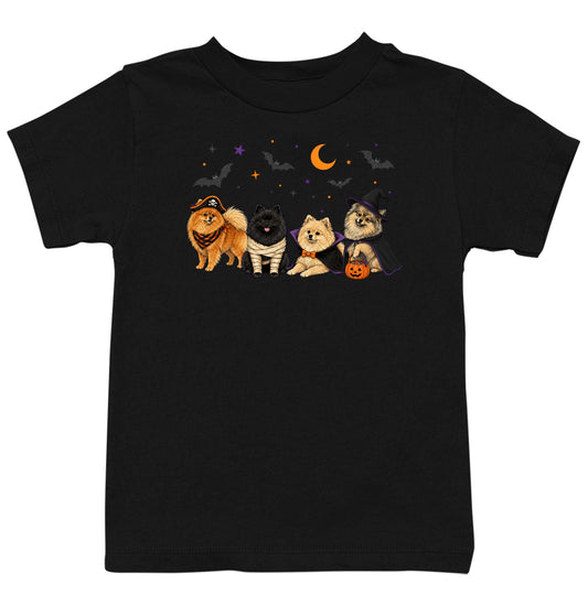 Pomeranian Halloween Lineup - Kids Unisex T-Shirt