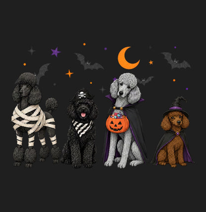 Poodle Halloween Lineup - Adult Tri-Blend T-Shirt