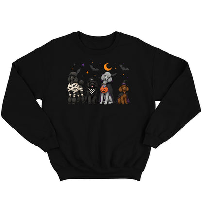 Poodle Halloween Lineup - Adult Unisex Crewneck Sweatshirt