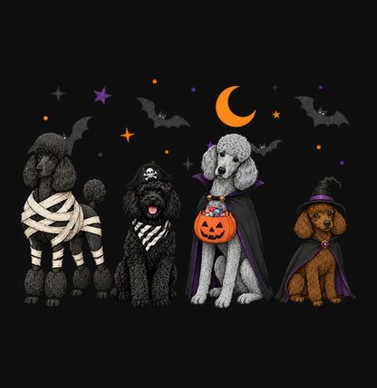 Poodle Halloween Lineup - Adult Unisex Crewneck Sweatshirt