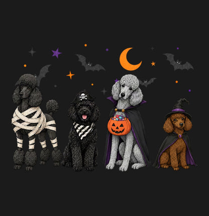 Poodle Halloween Lineup - Adult Unisex T-Shirt