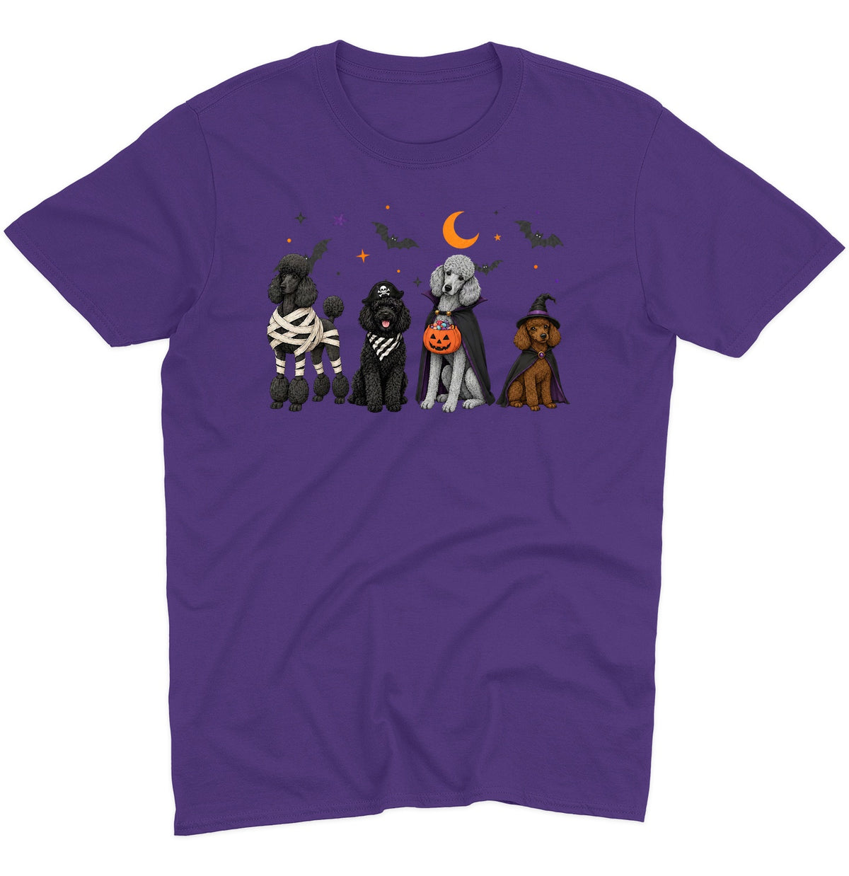 Poodle Halloween Lineup - Adult Unisex T-Shirt