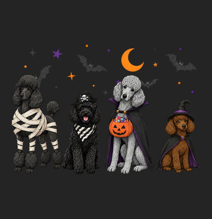 Poodle Halloween Lineup - Women's Tri-Blend T-Shirt
