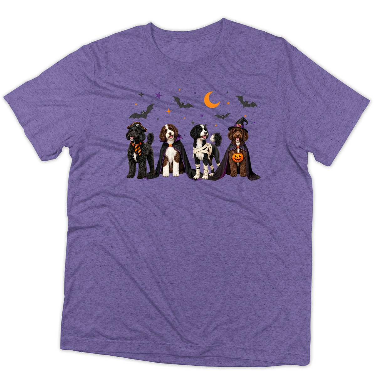 Portuguese Water Dog Halloween Lineup - Adult Tri-Blend T-Shirt