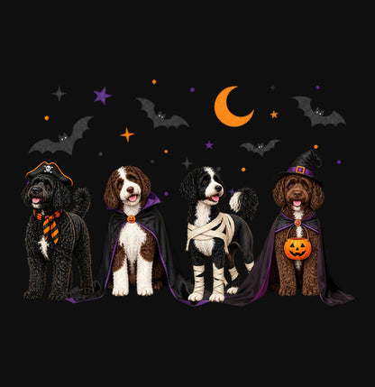 Portuguese Water Dog Halloween Lineup - Adult Unisex Crewneck Sweatshirt