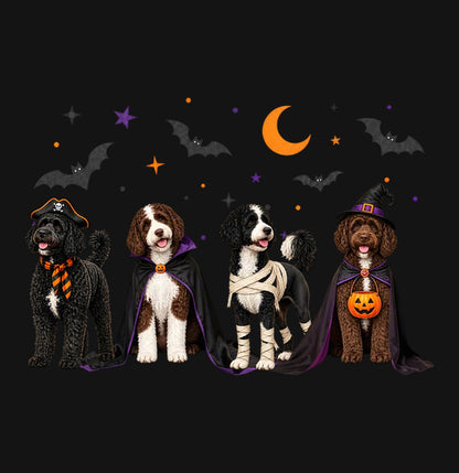 Portuguese Water Dog Halloween Lineup - Kids Unisex T-Shirt