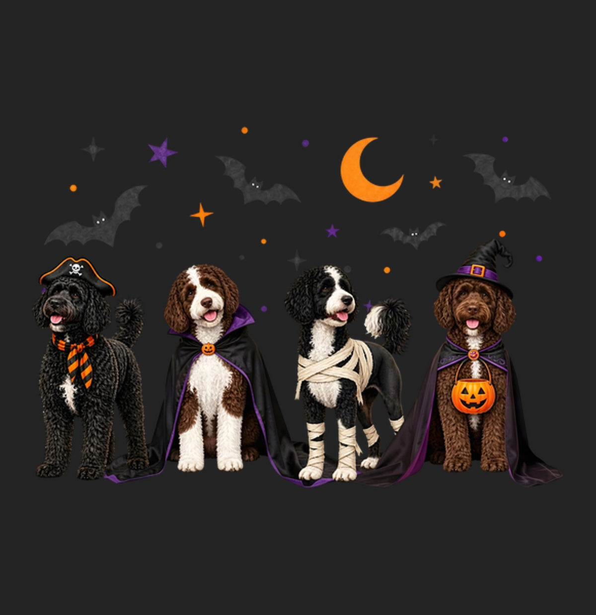 Portuguese Water Dog Halloween Lineup - Women's Tri-Blend T-Shirt