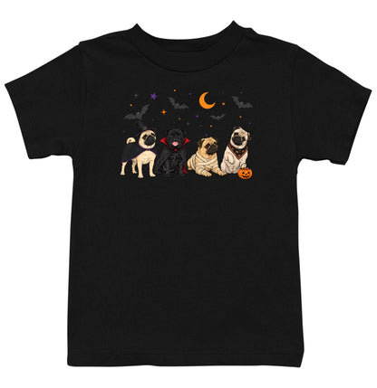 Pug Halloween Lineup - Kids Unisex T-Shirt