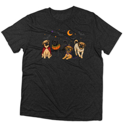 Puggle Halloween Lineup - Adult Tri-Blend T-Shirt