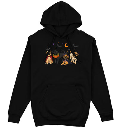 Puggle Halloween Lineup - Adult Unisex Hoodie