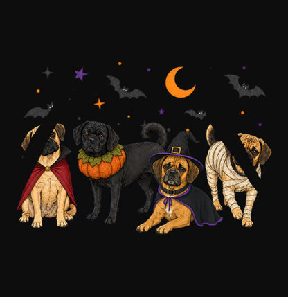 Puggle Halloween Lineup - Adult Unisex Hoodie