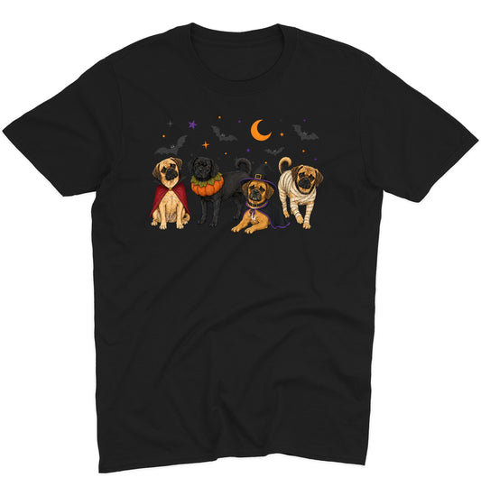 Puggle Halloween Lineup - Adult Unisex T-Shirt