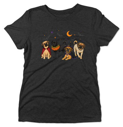 Puggle Halloween Lineup - Women's Tri-Blend T-Shirt