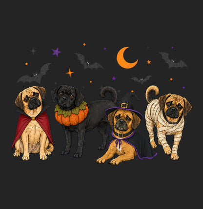 Puggle Halloween Lineup - Women's Tri-Blend T-Shirt