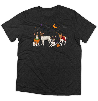 Rat Terrier Halloween Lineup - Adult Tri-Blend T-Shirt