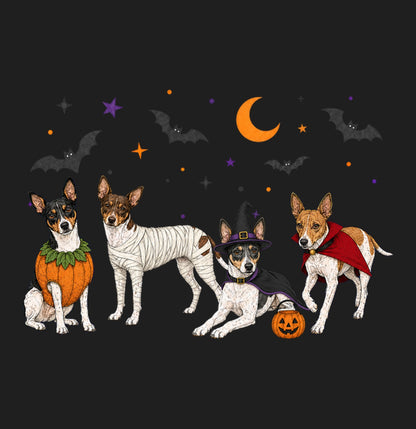 Rat Terrier Halloween Lineup - Adult Tri-Blend T-Shirt