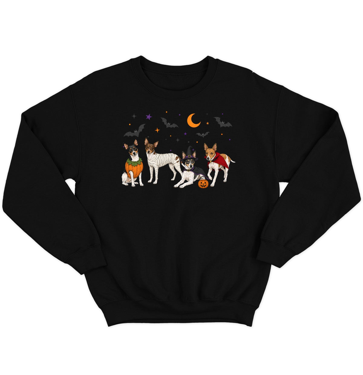 Rat Terrier Halloween Lineup - Adult Unisex Crewneck Sweatshirt