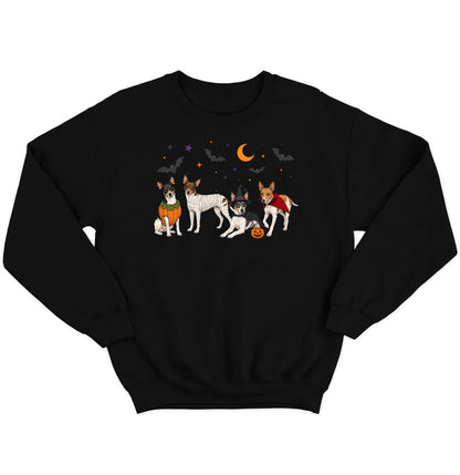 Rat Terrier Halloween Lineup - Adult Unisex Crewneck Sweatshirt