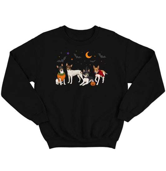 Rat Terrier Halloween Lineup - Adult Unisex Crewneck Sweatshirt