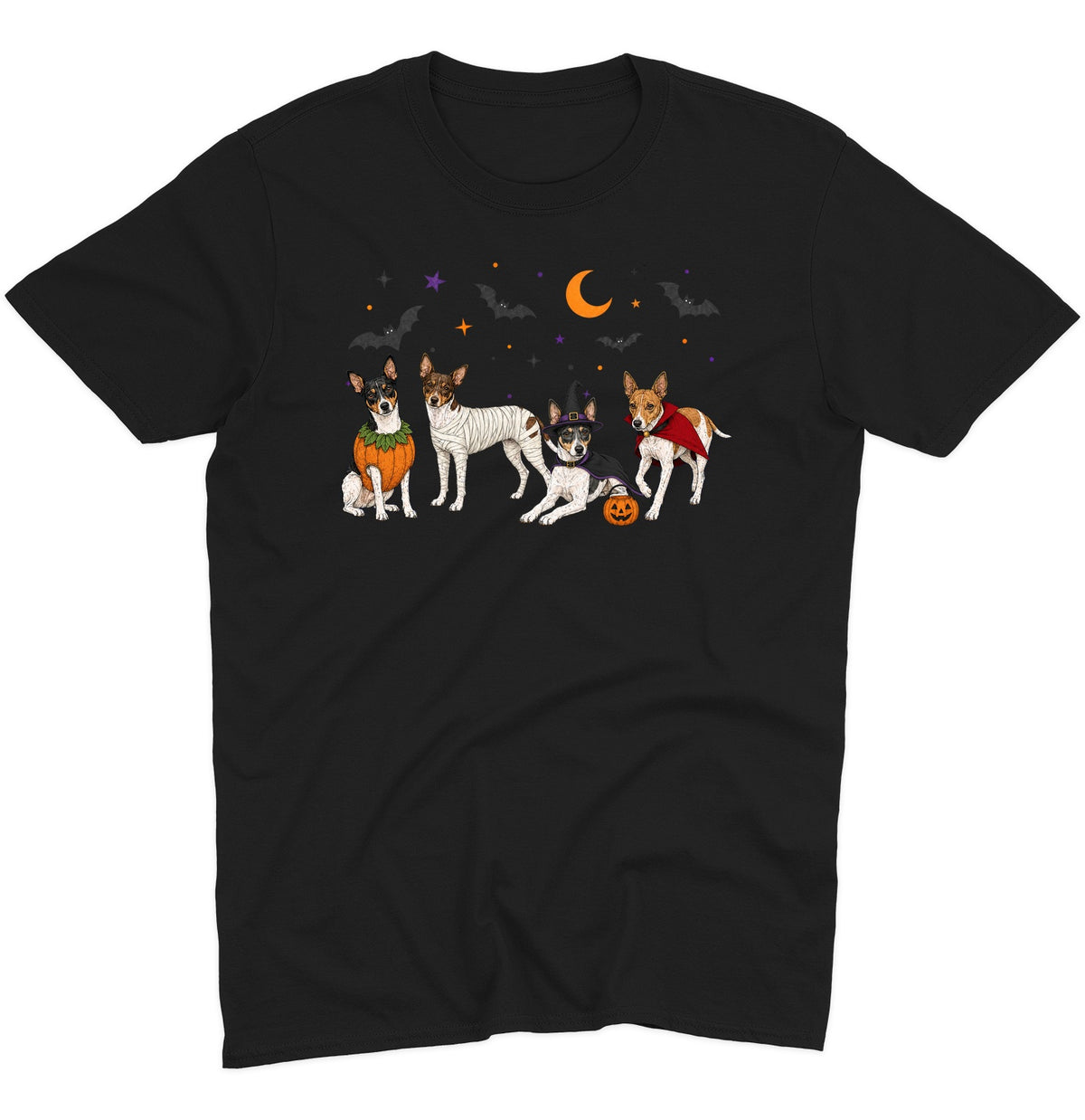 Rat Terrier Halloween Lineup - Adult Unisex T-Shirt