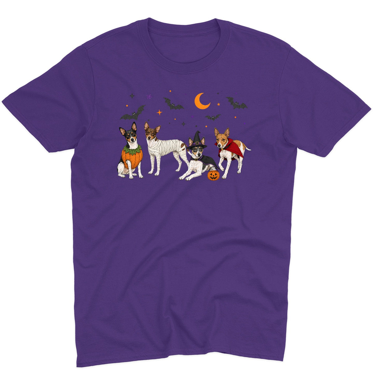 Rat Terrier Halloween Lineup - Adult Unisex T-Shirt