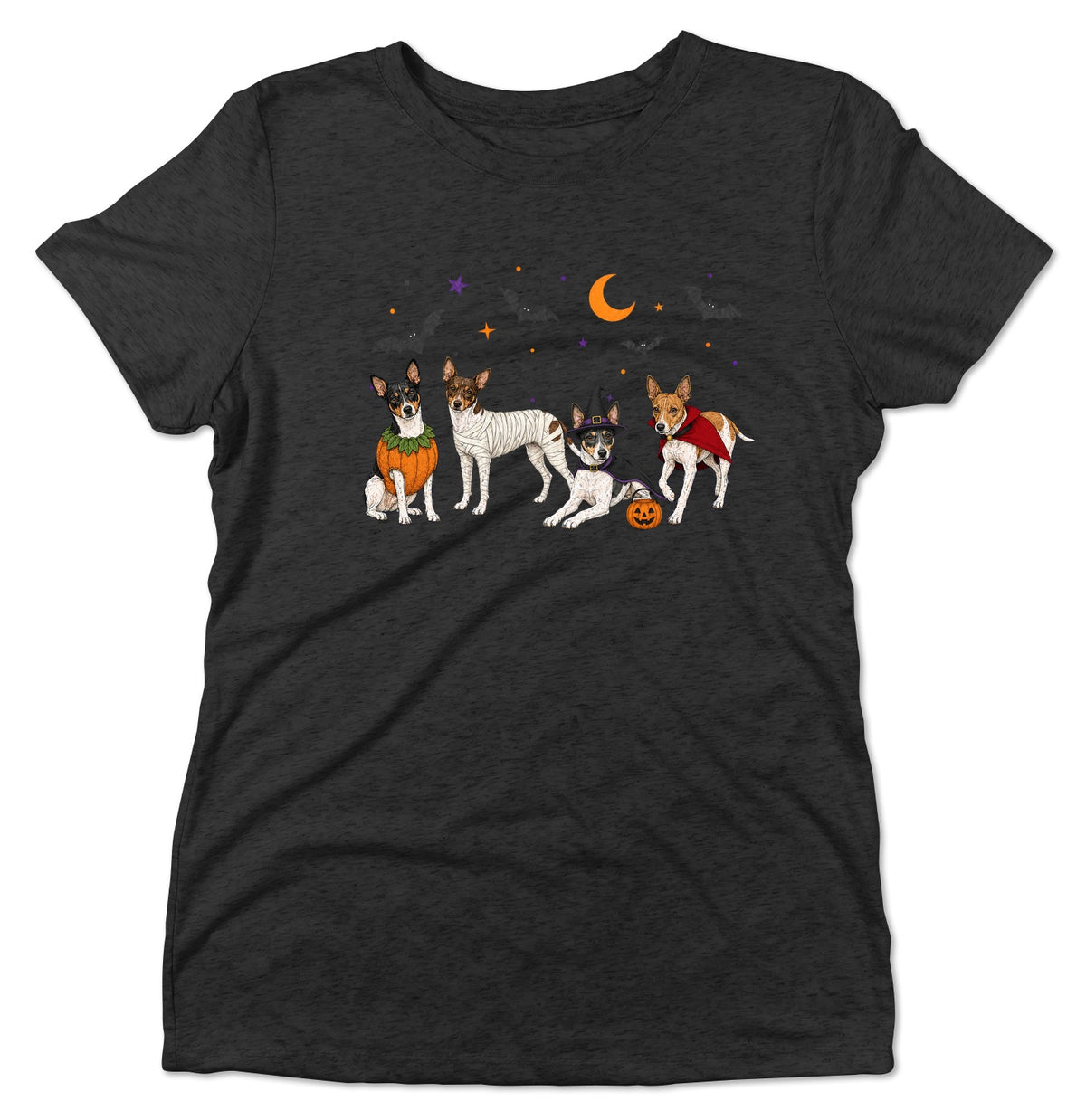 Rat Terrier Halloween Lineup - Women's Tri-Blend T-Shirt
