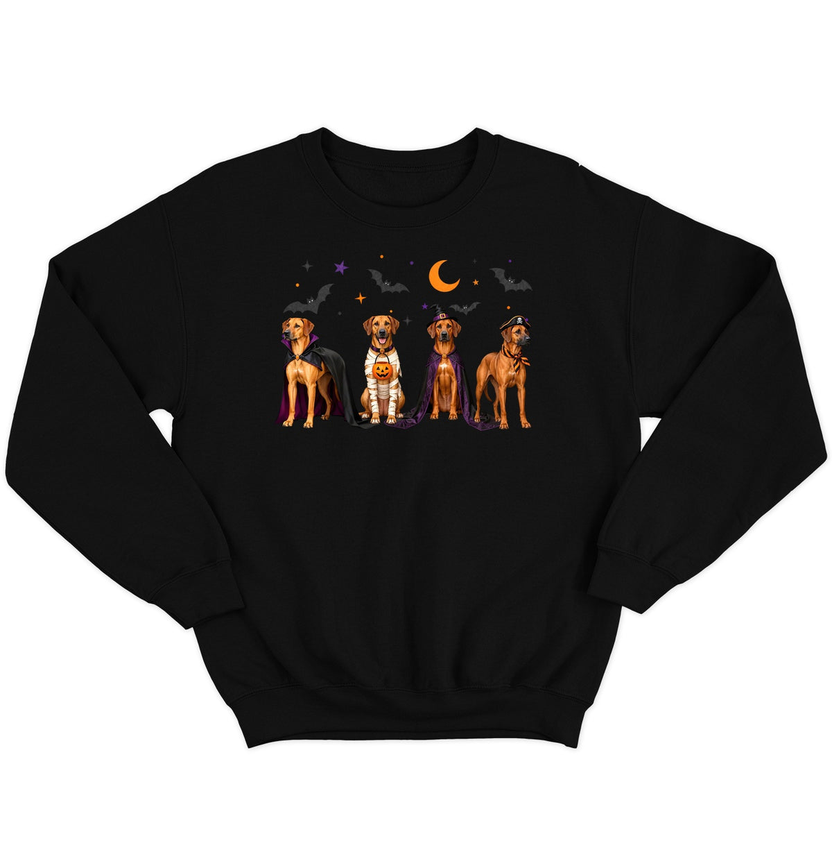 Rhodesian Ridgeback Halloween Lineup - Adult Unisex Crewneck Sweatshirt